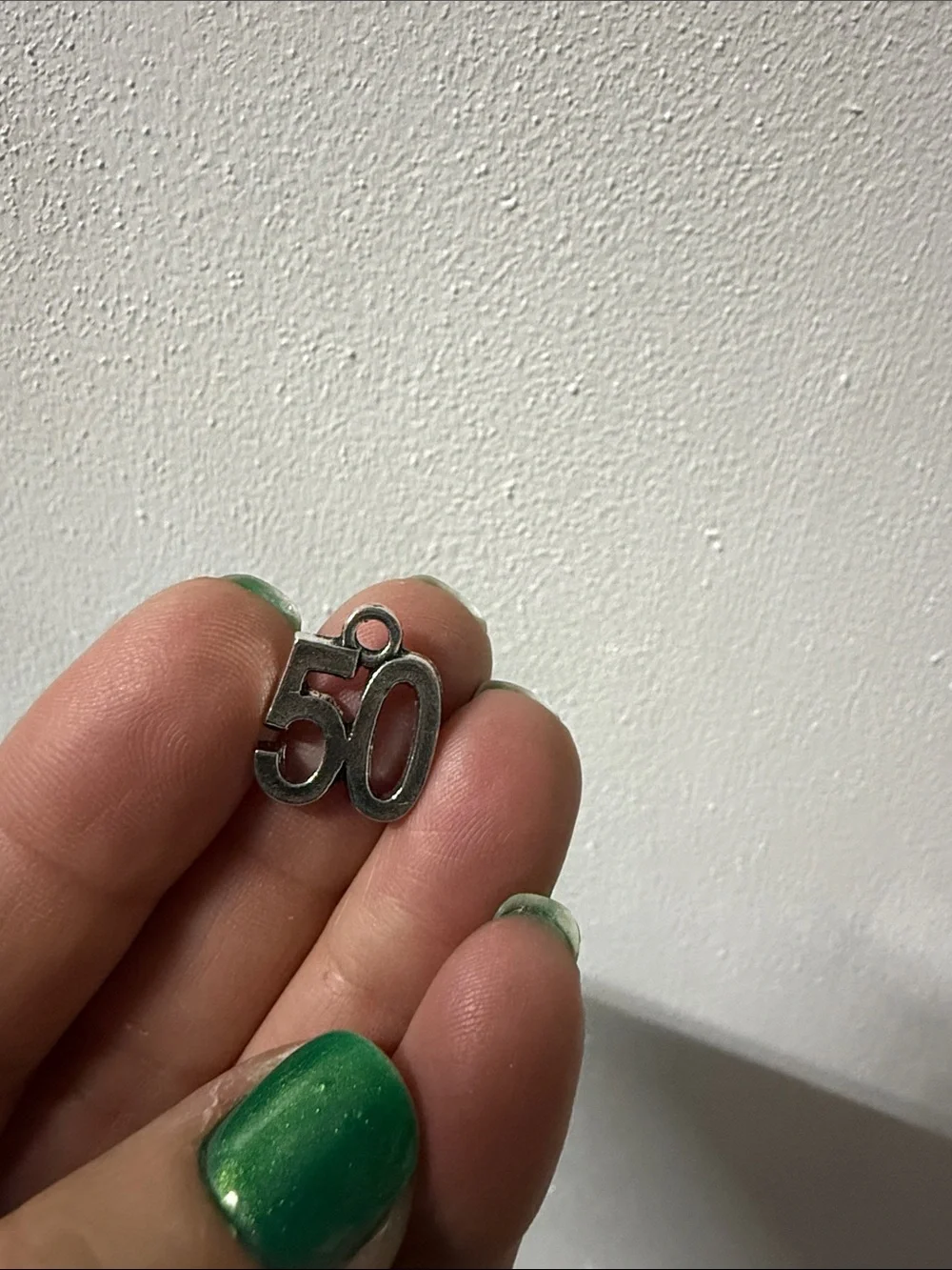 Silver '50' Number Charms - Pack